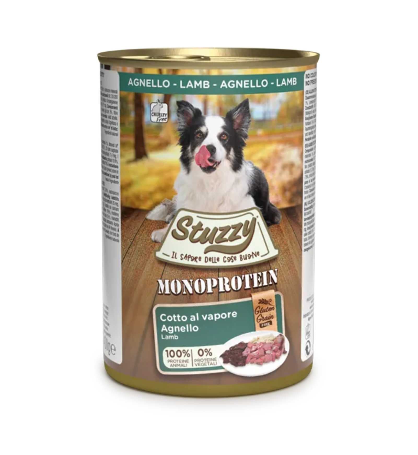 STUZZY CANE ADULT MONOPROTEIN GRAIN & GLUTEN FREE CON AGNELLO DA 400 GR IN LATTINA