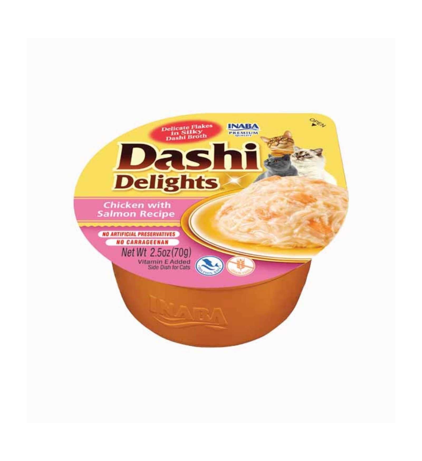 CIAO DASHI GATTO SNACK WET DELIZIE RICETTA DI SALMONE DA 70 GR