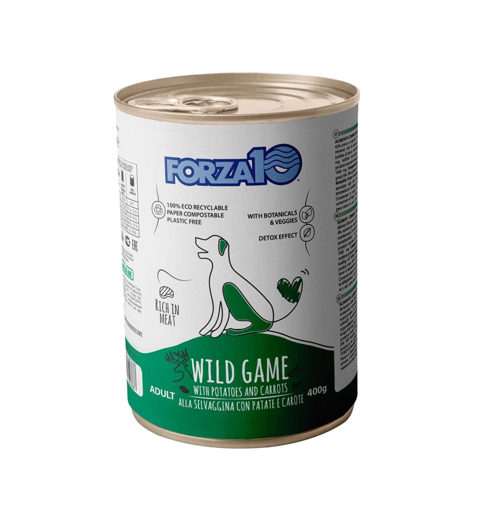 FORZA 10 CANE ADULT MANTENIMENTO SELVAGGINA CON PATATE E CAROTE DA 400 GR IN LATTINA