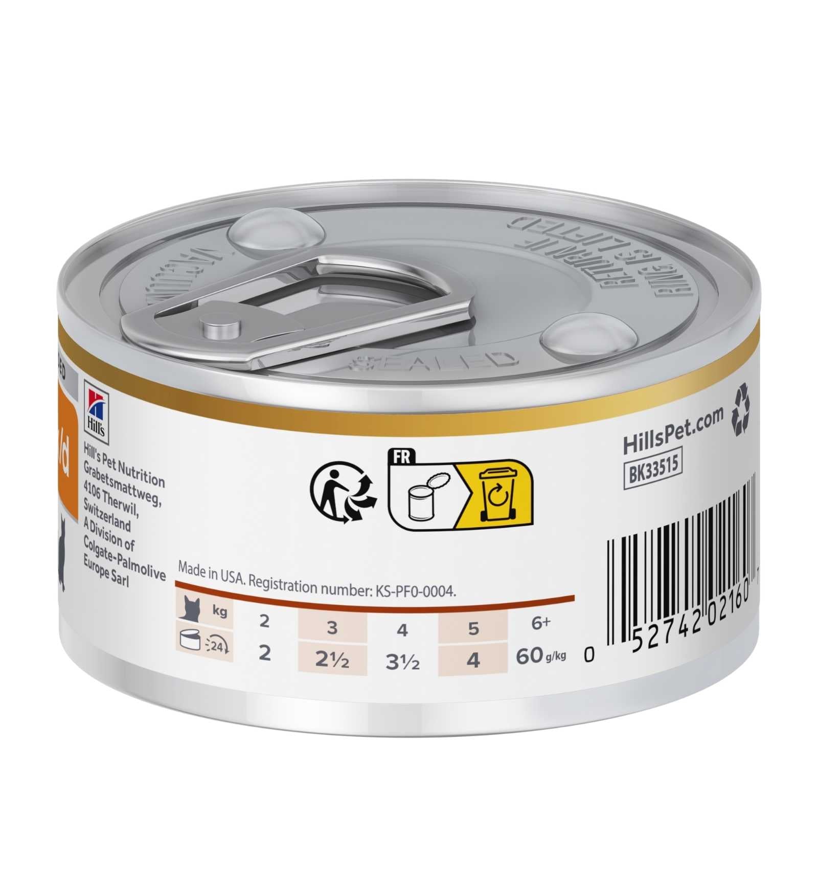 HILL'S PRESCRIPTION DIET GATTO K/D CON SPEZZATINO DI POLLO E VERDURE DA 82 GR IN LATTINA