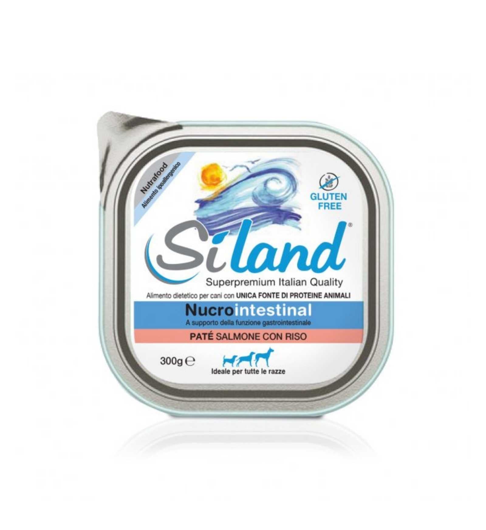 AURORA BIOFARMA SILAND CANE DIET NUCROINTESTINAL PATE' SALMONE CON RISO DA 300 GR IN VASCHETTA