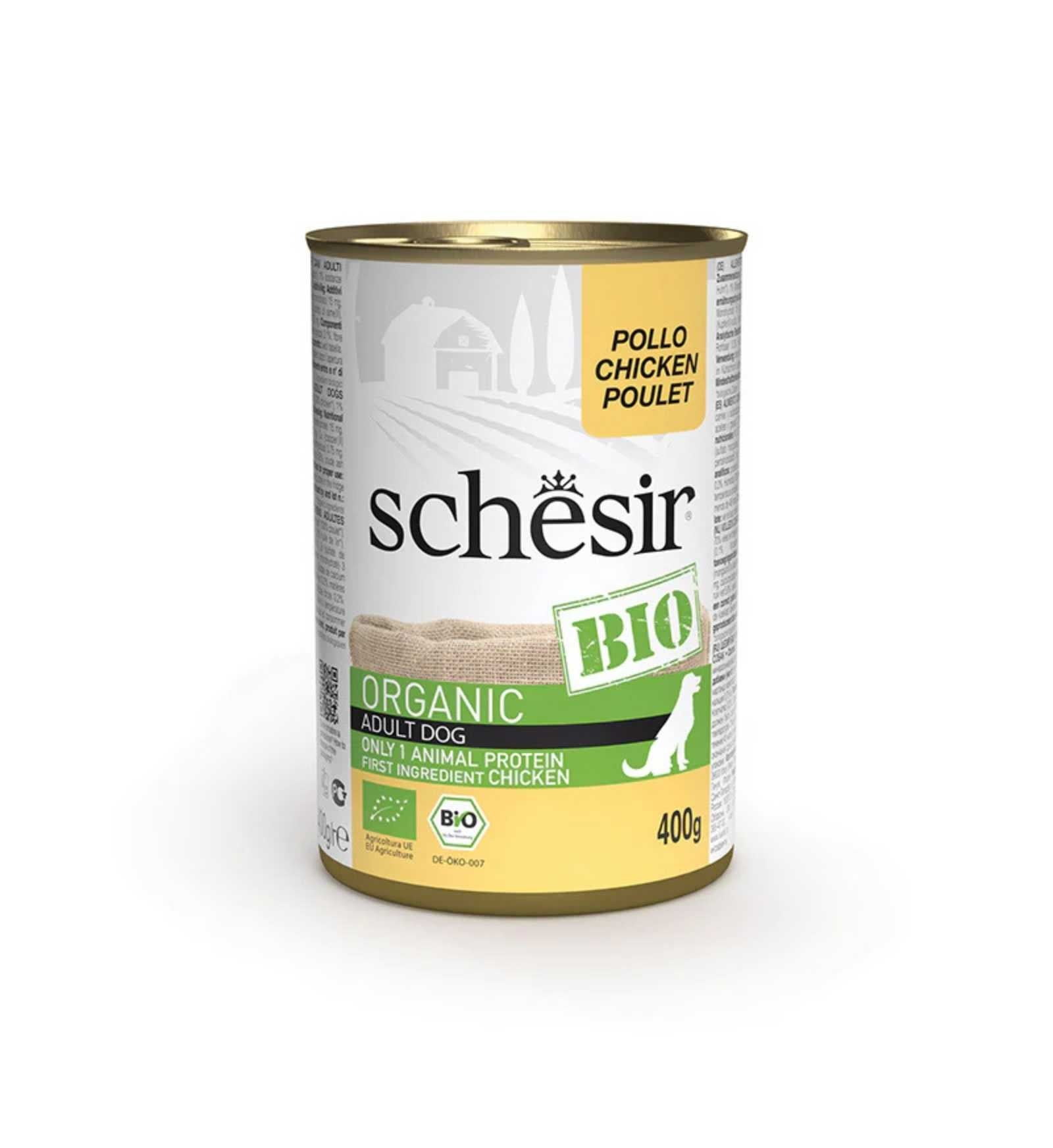 SCHESIR BIO CANE ADULT AL POLLO DA 400 GR IN LATTINA