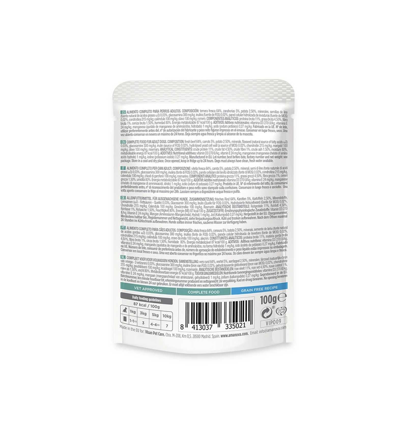 AMANOVA CANE ADULT IRRESISTIBLE MANZO P02 DA 100 G IN BUSTA
