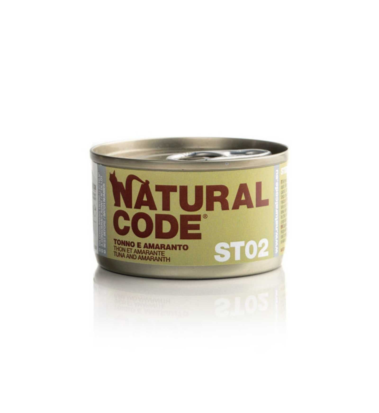 NATURAL CODE GATTO 02 STERILIZZATO TONNO E AMARANTO DA 85 GR IN LATTINA