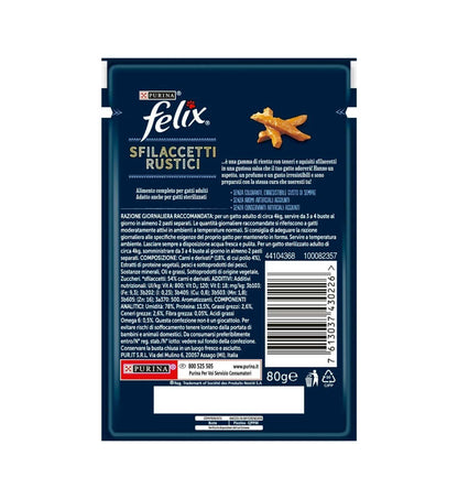 PURINA GATTO FELIX SFILACCETTI RUSTICI IN SALSA CON POLLO DA 80 GR IN BUSTINA