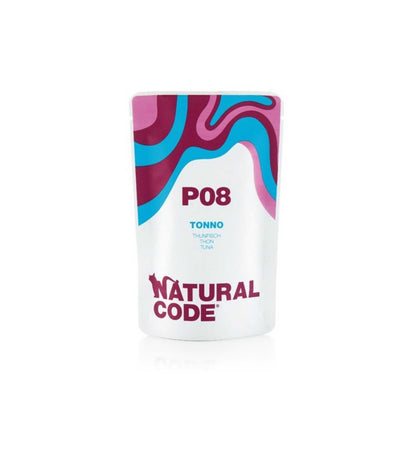 NATURAL CODE GATTO P08 TONNO IN ACQUA DI COTTURA DA 70 GR IN BUSTA