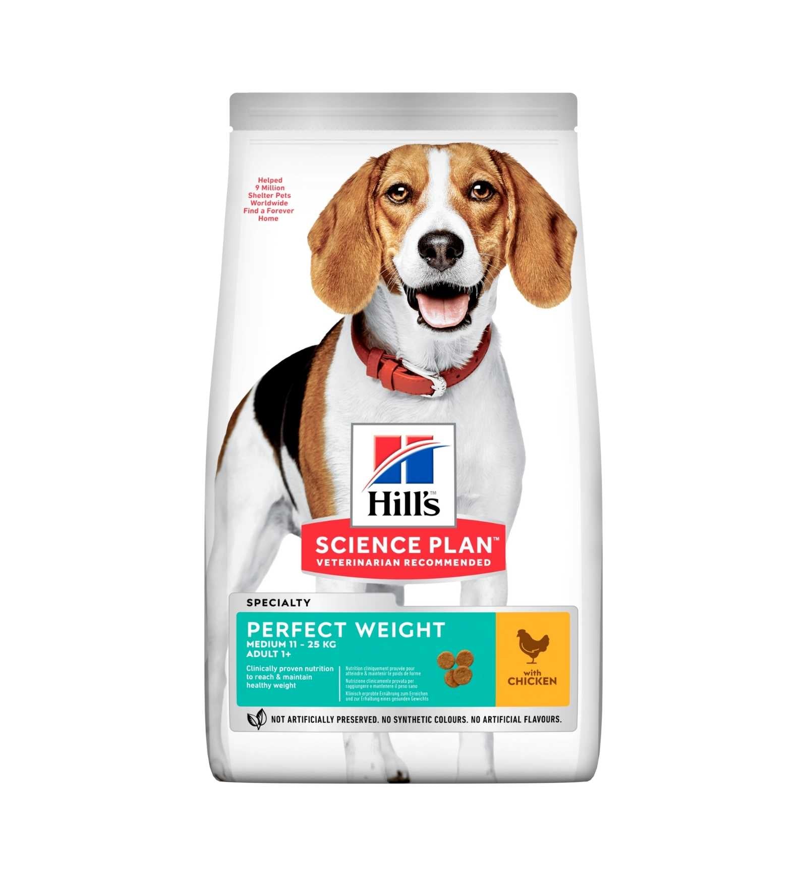 HILL'S SCIENCE PLAN CANE ADULT MEDIUM PERFECT WEIGHT AL POLLO
