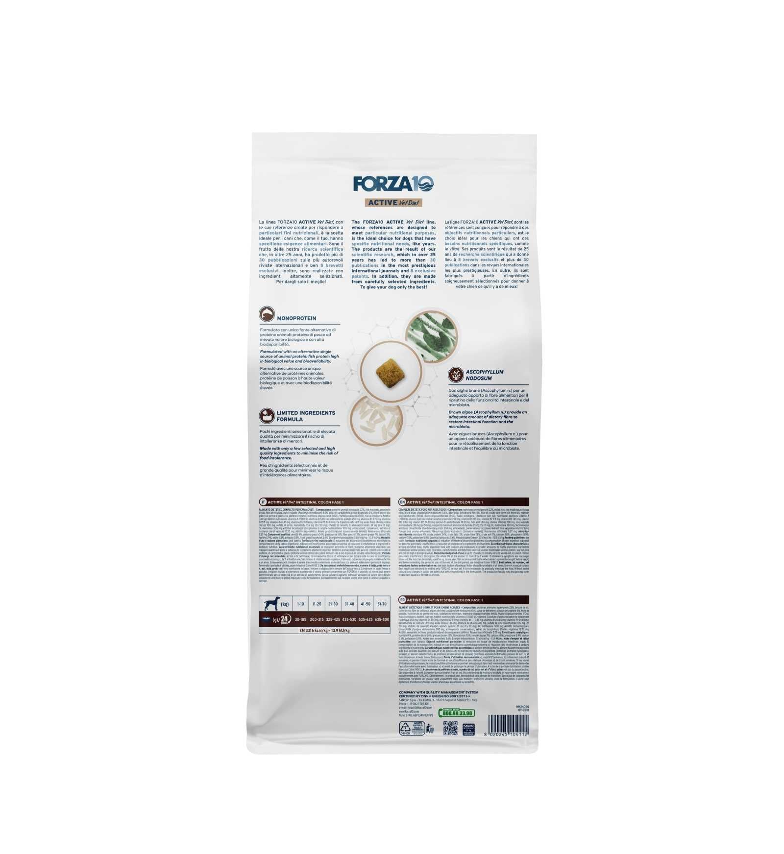 FORZA10 CANE DIET ADULT INTESTINAL COLON FASE 1