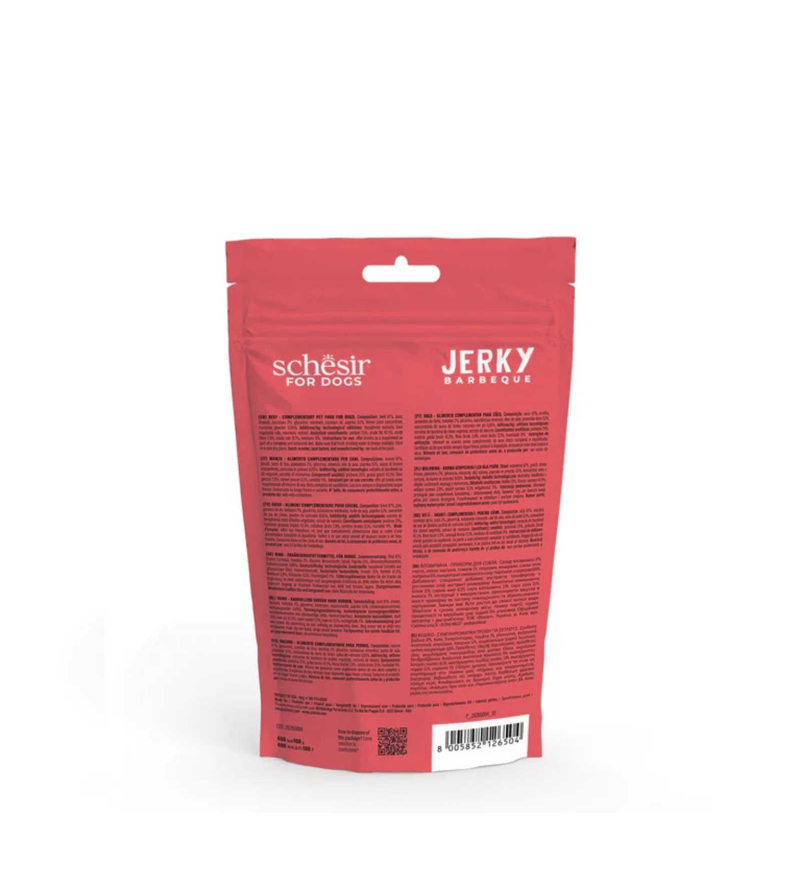 SCHESIR CANE SNACK JERKY BARBECUE AL MANZO DA 145 GR