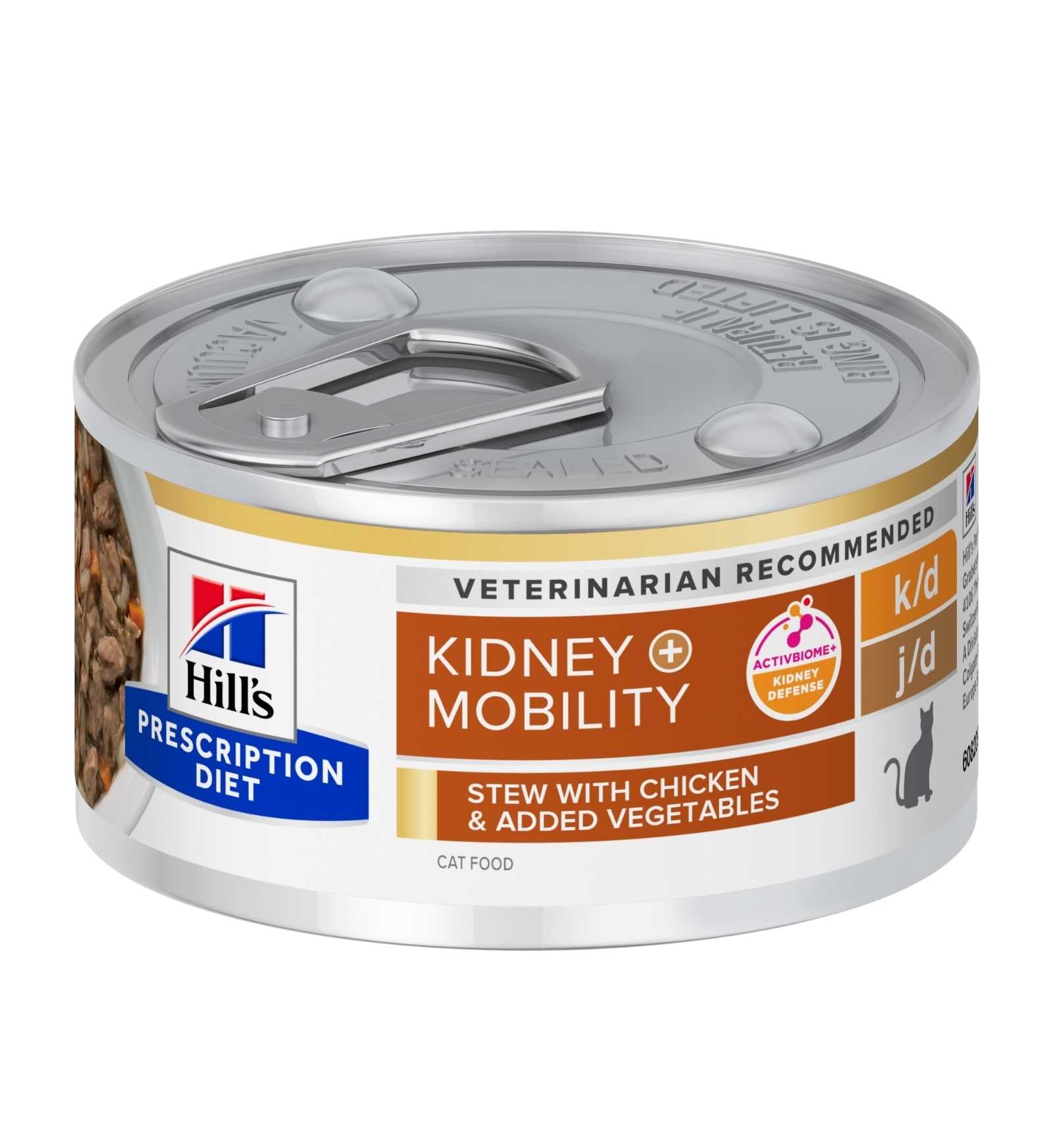 HILL'S PRESCRIPTION DIET GATTO K/D MOBILITY CON SPEZZATINO DI POLLO E VERDURE DA 82 GR IN LATTINA