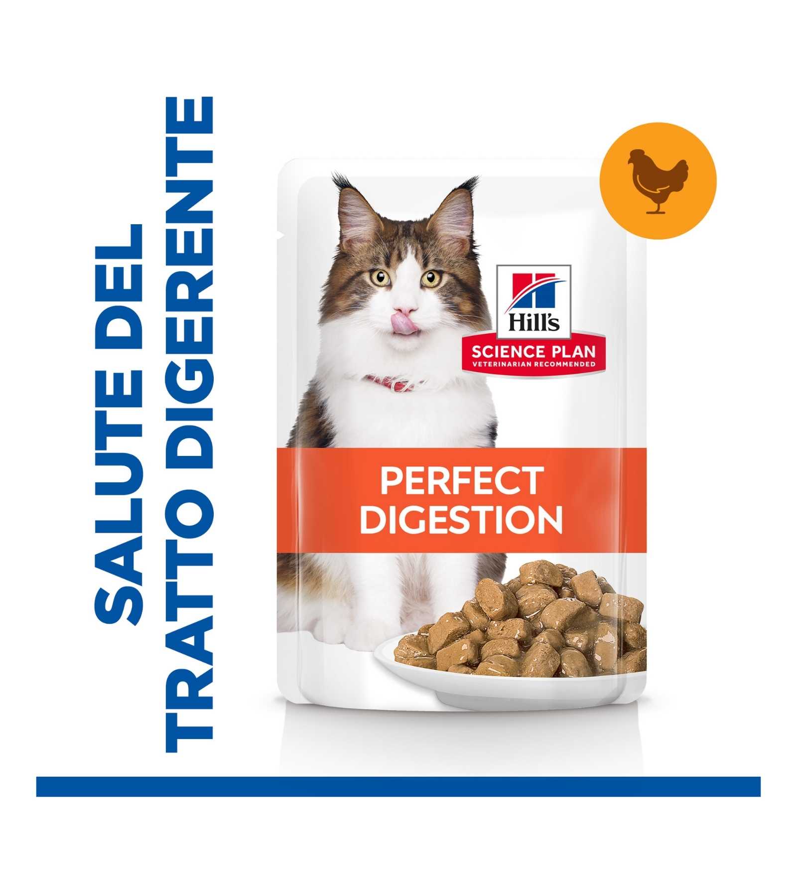 HILL'S SCIENCE PLAN GATTO ADULT 1 + PERFECT DIGESTION AL POLLO DA 85 GR IN BUSTA