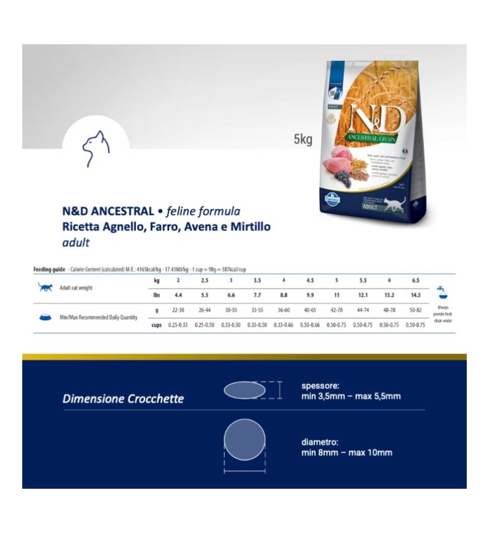 FARMINA N&D ANCESTRAL GATTO LOW GRAIN ADULT AGNELLO E MIRTILLO