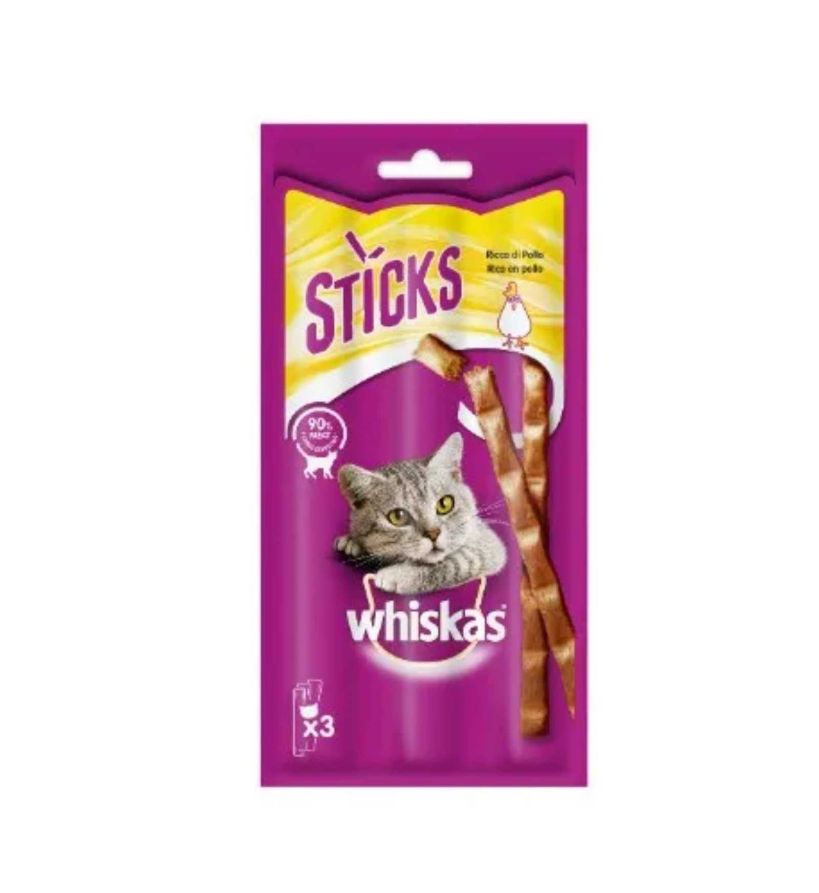 MARS WHISKAS GATTO SNACK CATSTICKS POLLO 3 PEZZI 18 GR