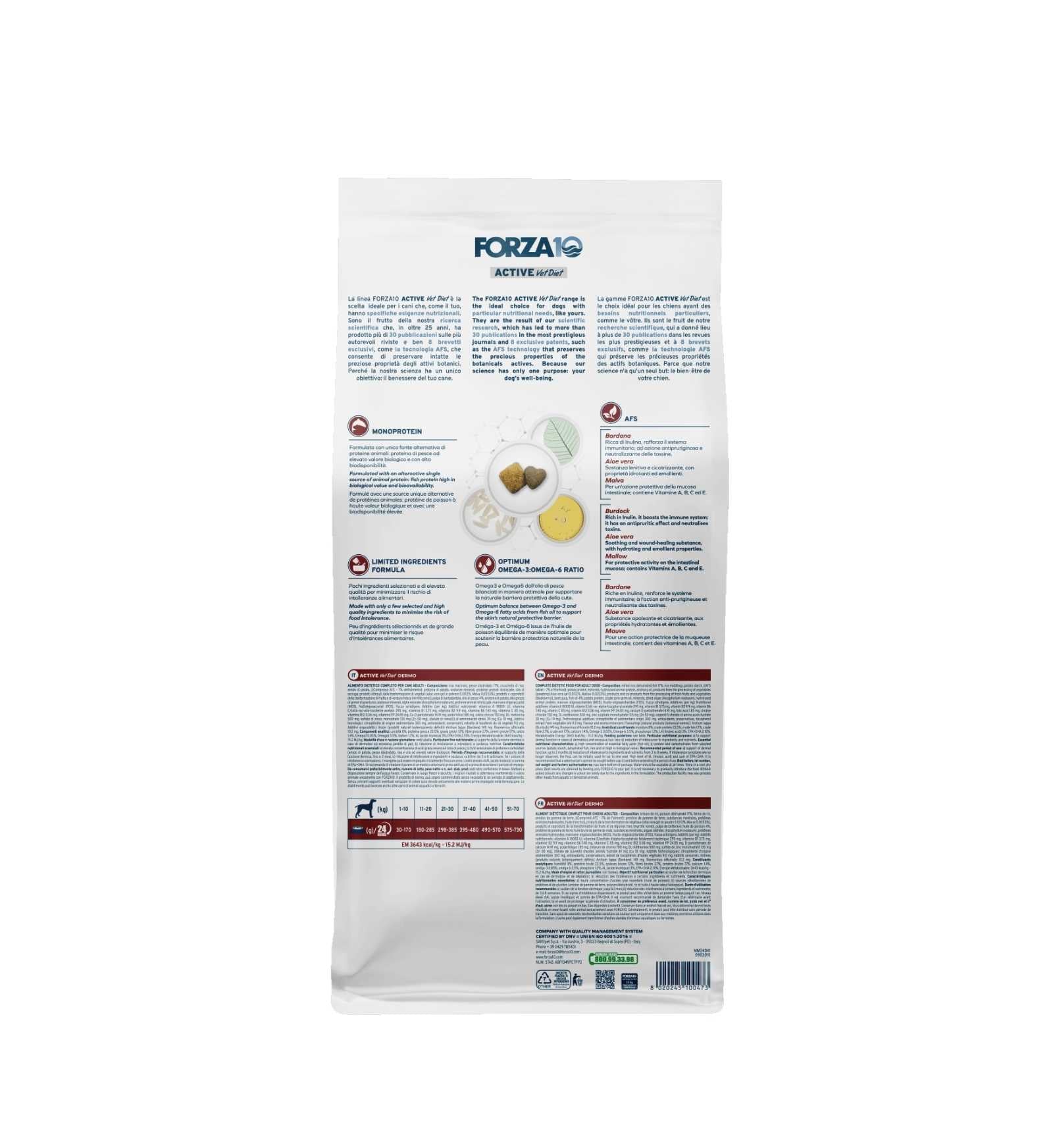 FORZA10 CANE DIET ADULT DERMO ACTIVE