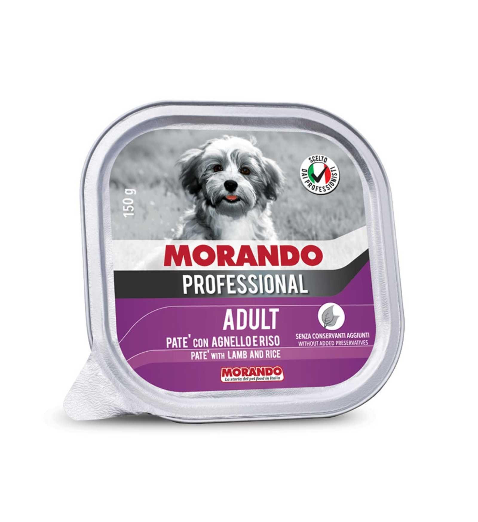 MORANDO MIGLIOR CANE PROFESSIONAL AGNELLO E RISO DA 150 GR IN VASCHETTA