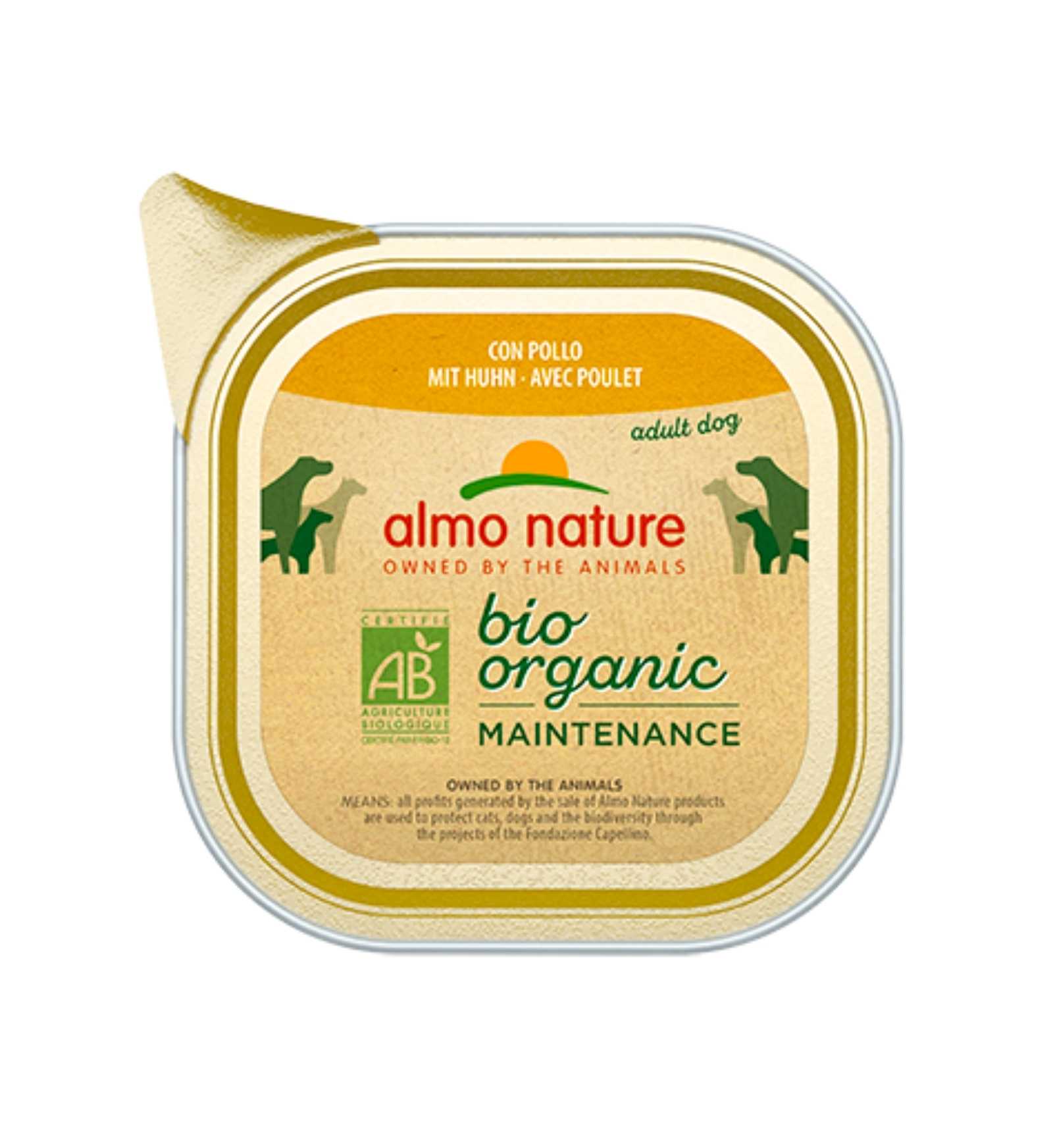 ALMO NATURE CANE DAILYMENU BIO CON POLLO DA 100 GR IN VASCHETTA
