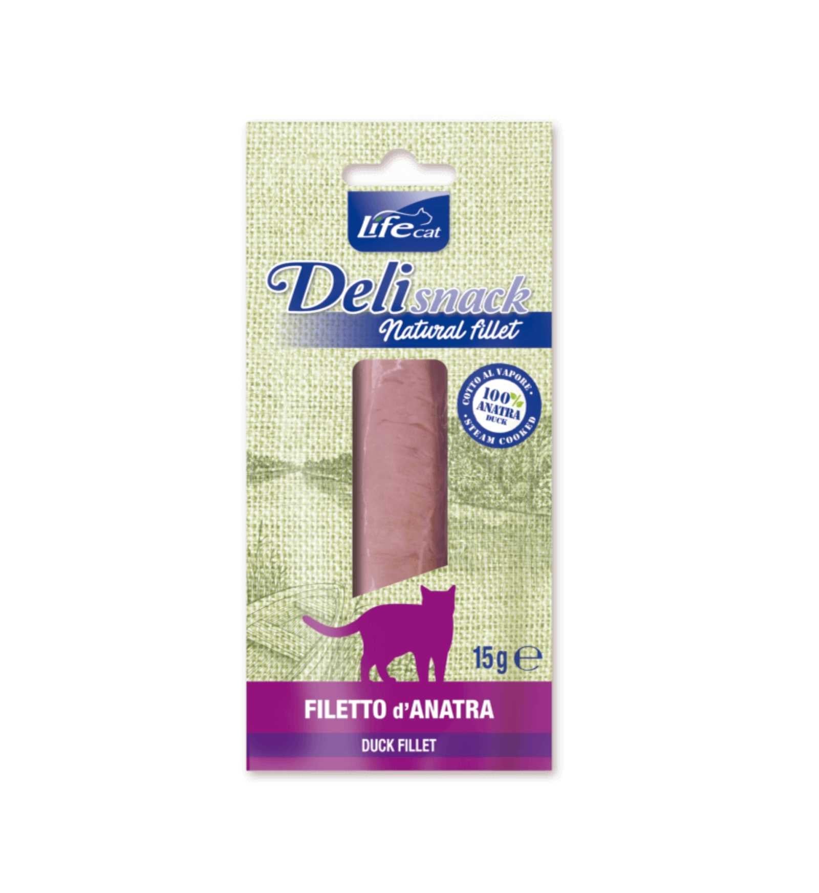 LIFEPETCARE GATTO SNACK FILETTI BOLLITI ALL'ANATRA DA 15 GR