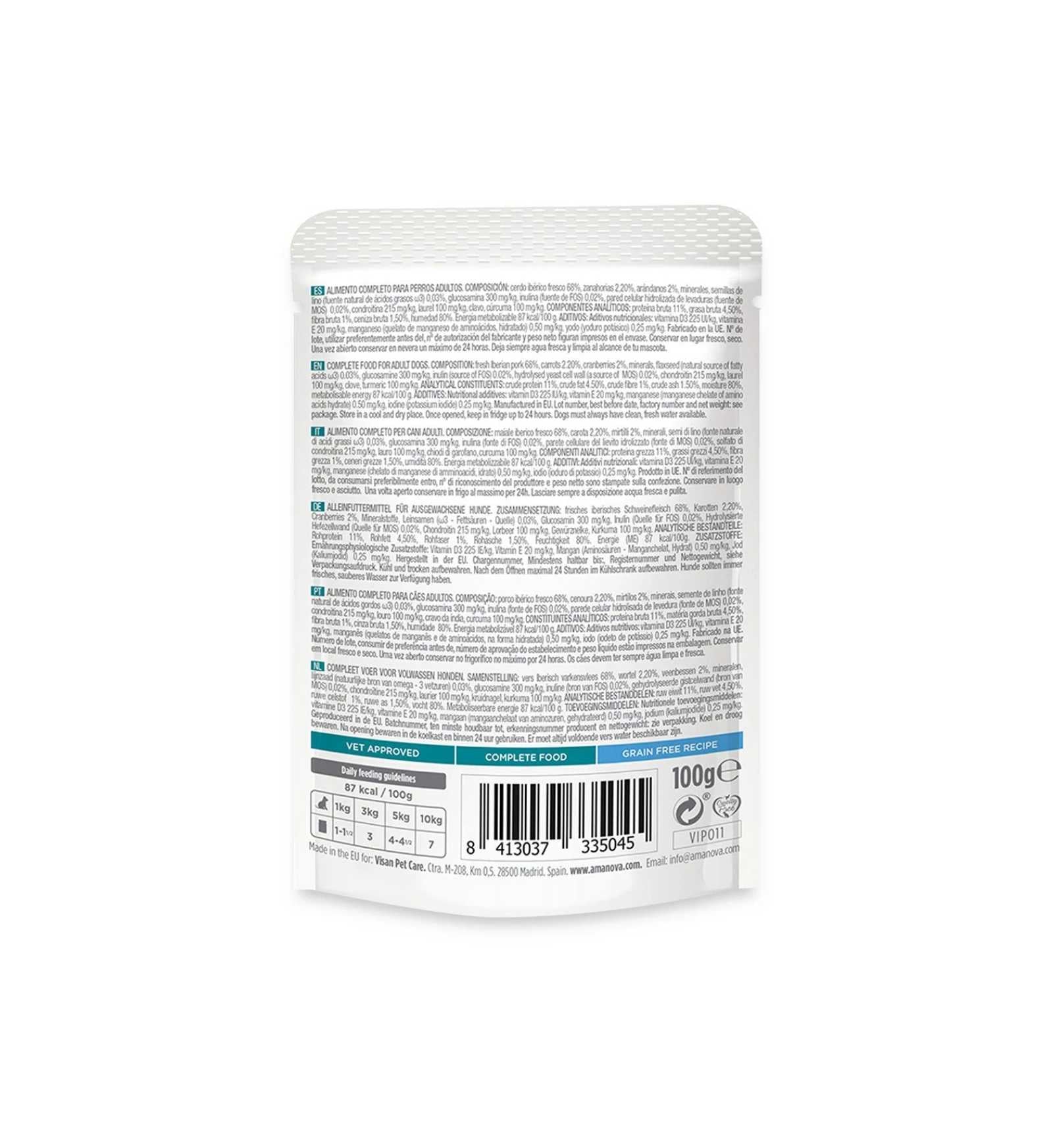 AMANOVA CANE ADULT MAIALE IBERICO P04 DA 100 G IN BUSTA
