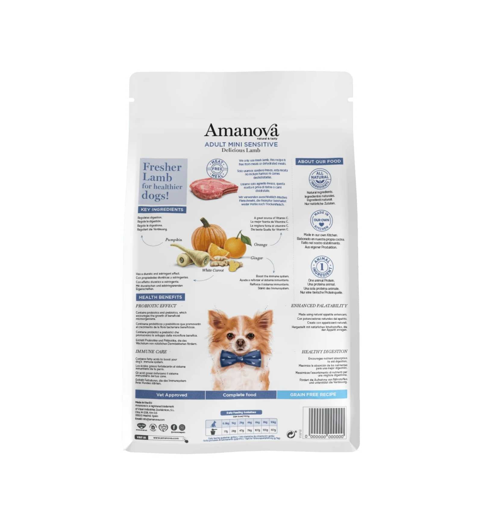 AMANOVA CANE ADULT MINI SENSITIVE DELICIOUS AGNELLO DA 2 KG